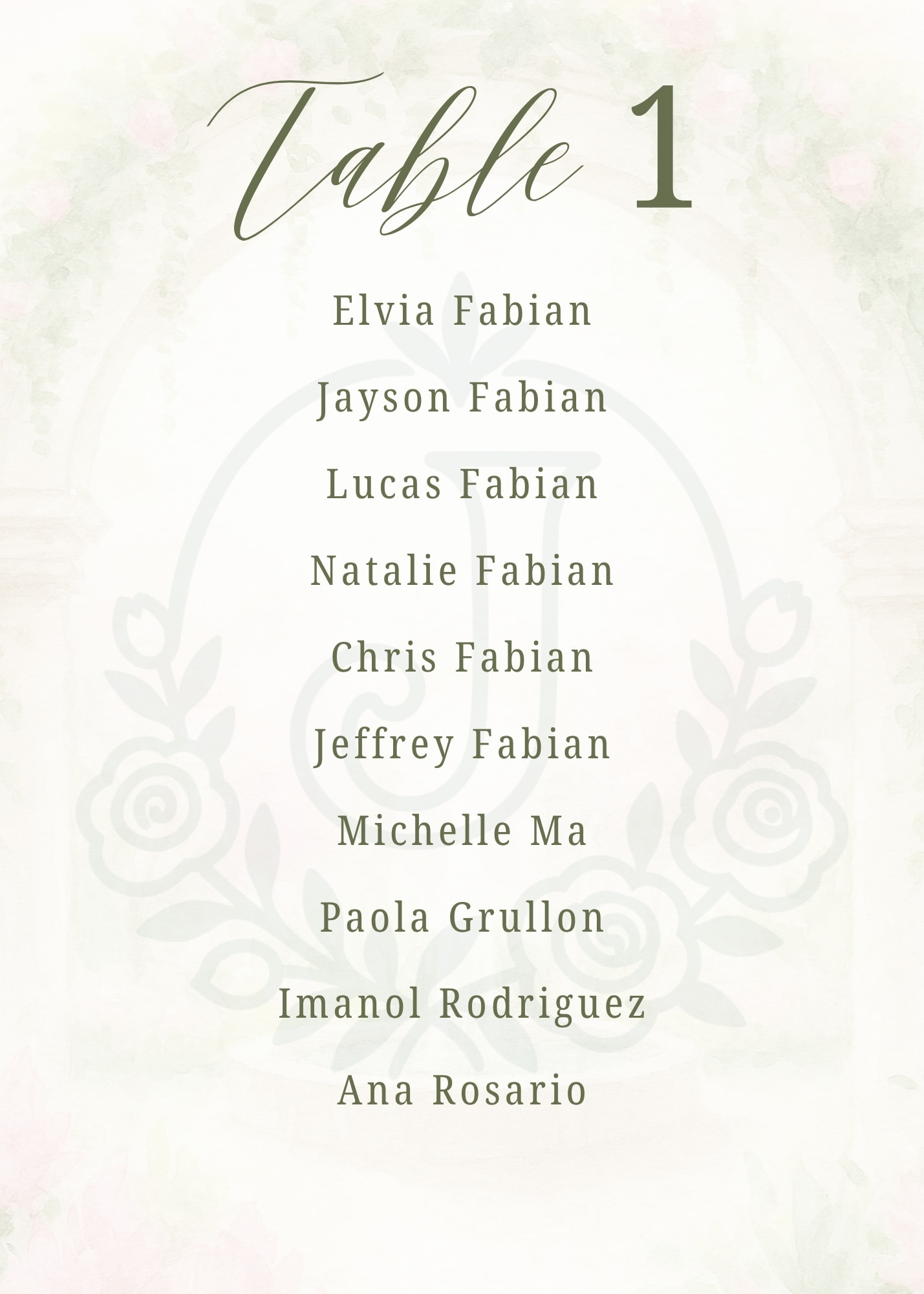 Seating Chart